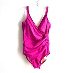 MIRACLESUIT Revel One Piece Bathing Suit Fuchsia Magenta Pink 16
